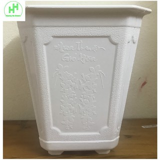 1 Chậu Trồng Cây Vuông Cao Màu Trắng Kích Thước AD 170x190 - Made in VIETNAM
