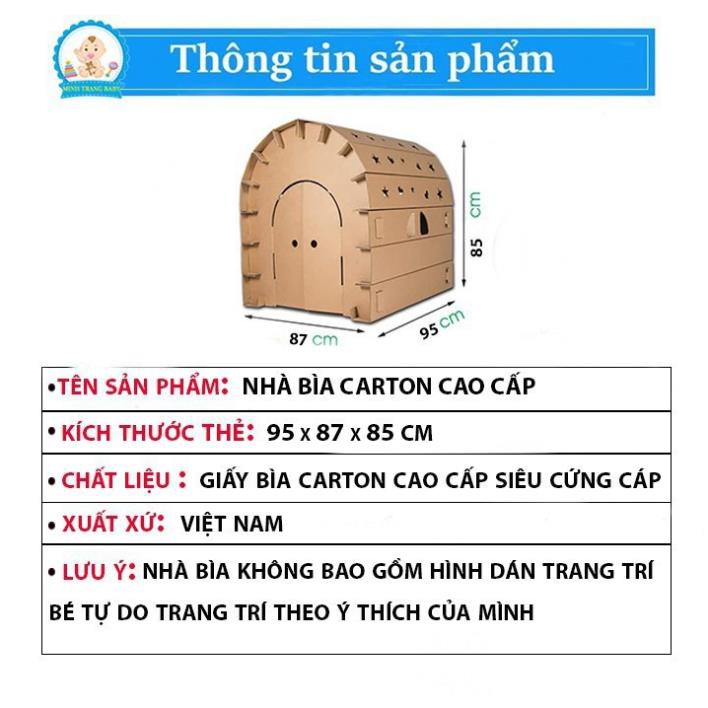 Nhà bìa, giấy carton cho bé tự lắp ráp thông minh sáng tạo 5 Lớp ​kích thước 100*75*90cm AN TOÀN chắc chắn chịu lực tốt