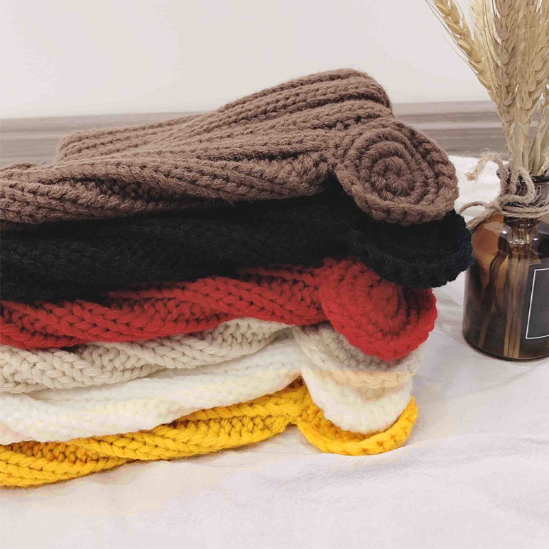 Mũ Beanie Màu Trơn Giữ Ấm Tai Dễ Thương Cho Trẻ Sơ Sinh