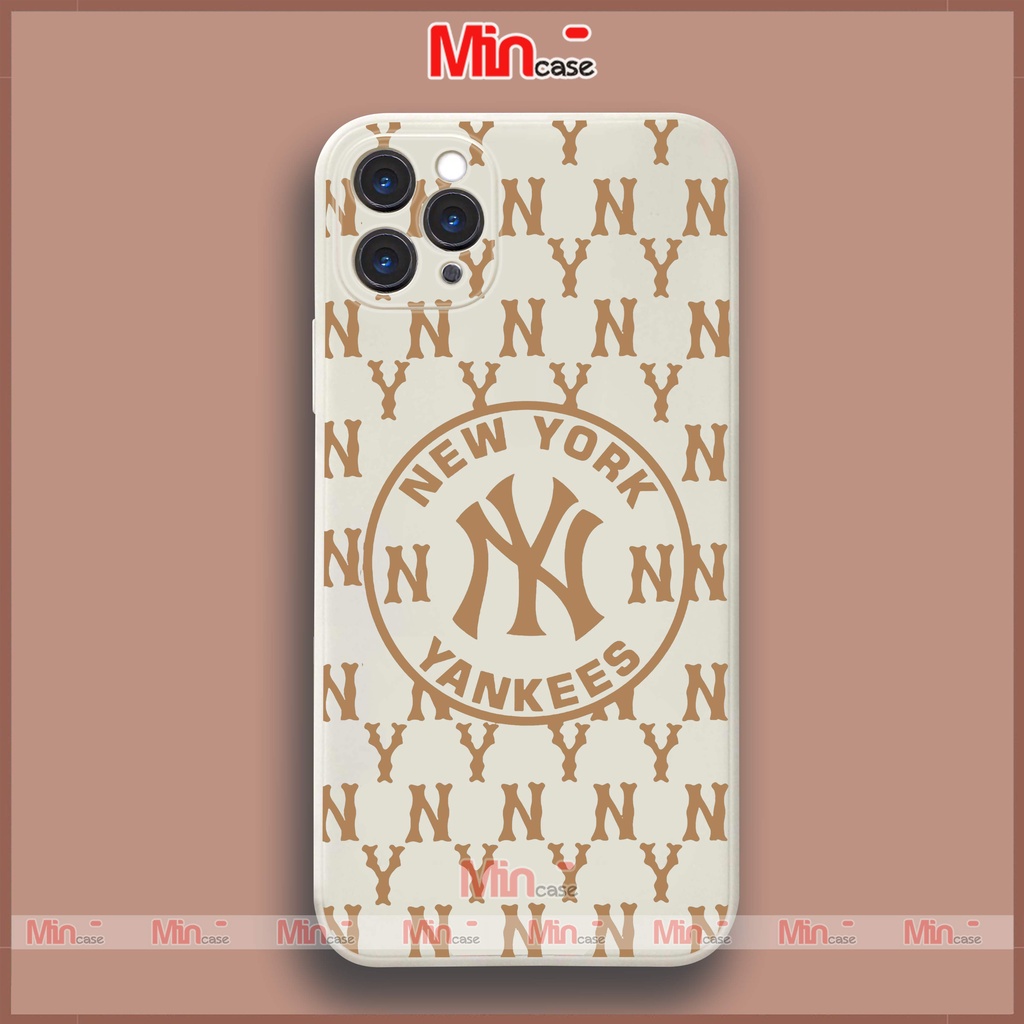 Ốp lưng điện thoại iPhone MLB New York cạnh viền vuông silicon dẻo ip 6/6s/7/8/X/XS/XR/11/12/13/14 Pro Plus Max Mincase