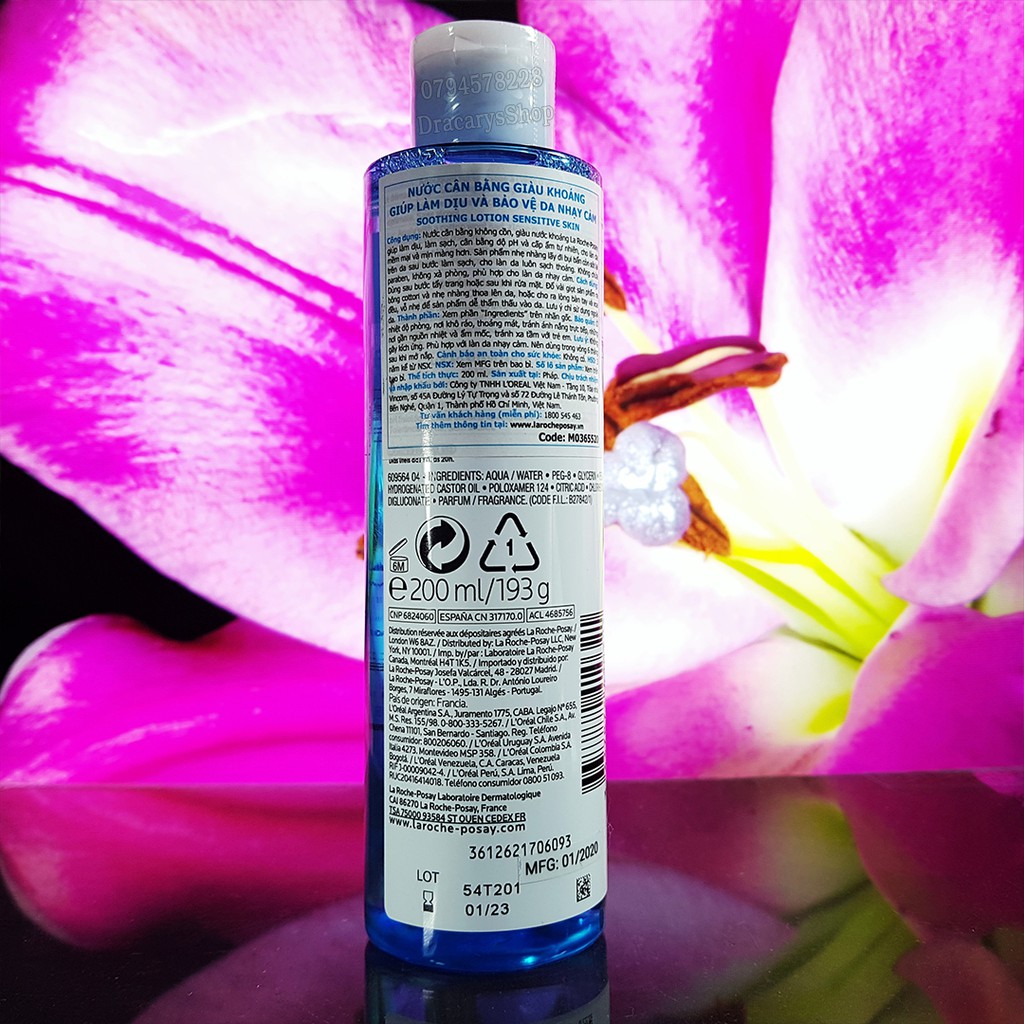 Nước cân bằng giàu khoáng La Roche-Posay Cho da nhạy cảm SOOTHING LOTION 200ml
