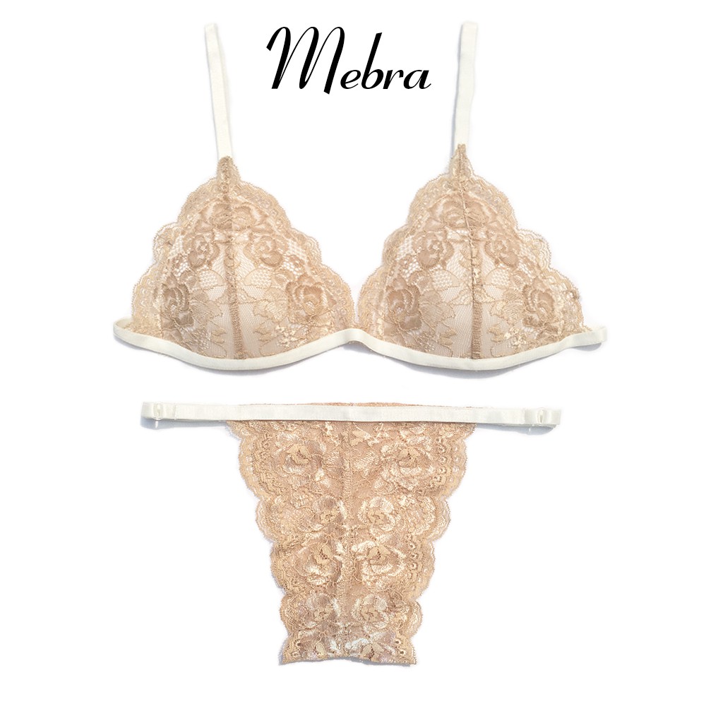 Set bralette ren không gọng đệm mỏng màu NUDE BASIC sexy thiết kế bởi thương hiệu Mebra MD029