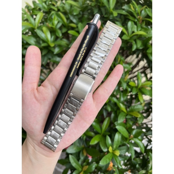 Dây Đeo Đồng Hồ Bằng Thép Không Gỉ 20mm size 20 Màu bạc 3 mắt - Mã 011