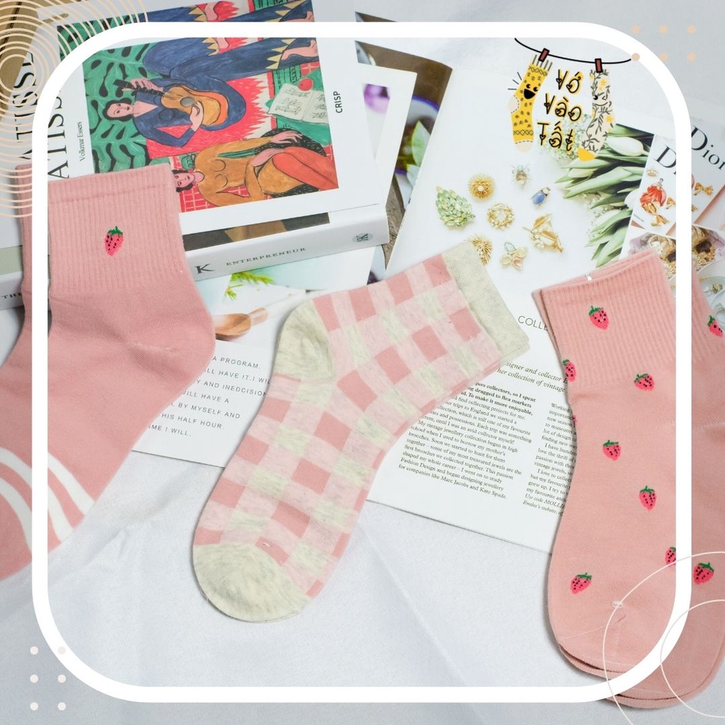 TÂT VỚ NỮ CỔ CAO HỒNG DÂU TÂY