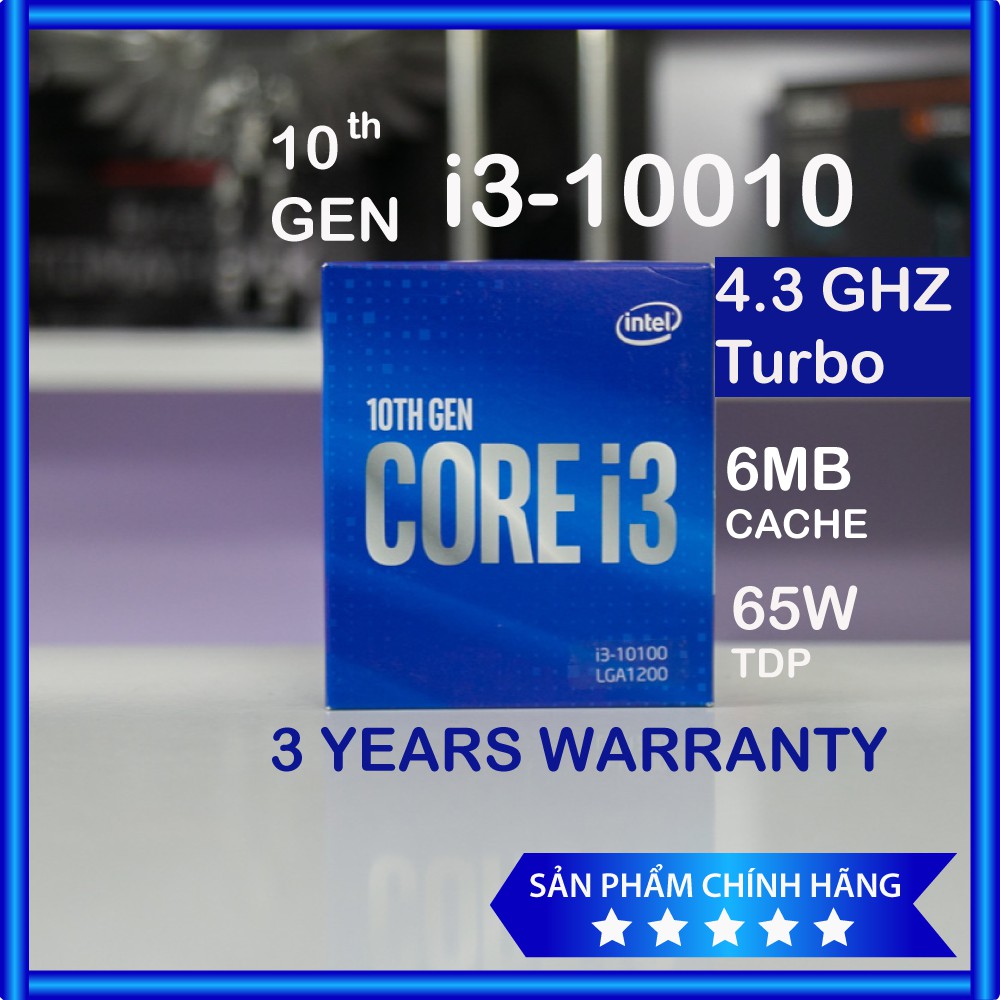 Bộ Vi Xử Xí Chip CPU Intel Core i3-10100 Gen 10 | CPU i3 3.6 GHz Turbo Upto 4.3 Ghz 4 nhân 8 luồng FullBox Chính Hãng | WebRaoVat - webraovat.net.vn