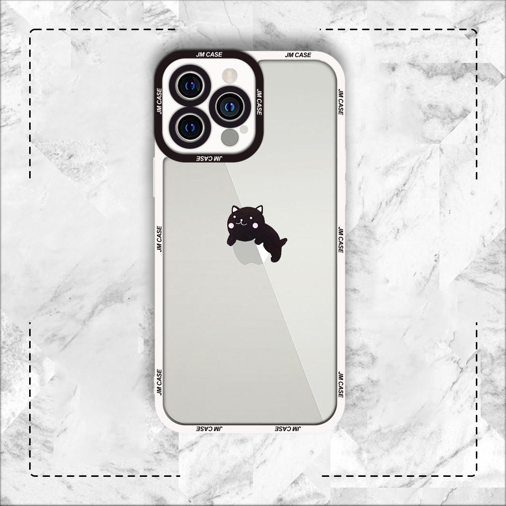 Ốp lưng iphone cạnh vuông JM Case Mèo đen trong suốt 6plus/6s/6splus/7/7plus/8/8plus/x/xs/11/12/pro/max/plus/promax