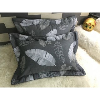 2 Vỏ gối nằm vải cotton 45x65cm có lót bông, có khóa kéo