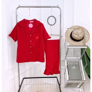 Bộ Lụa Viền Bèo Siêu Xinh( ảnh thật shop chụp)