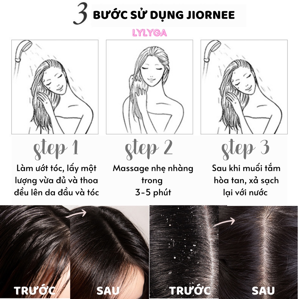 Tẩy tế bào chết da đầu JIORNIEE 250g tẩy da chết tóc muối biển làm sạch gàu kiểm soát dầu nội địa Trung TT05