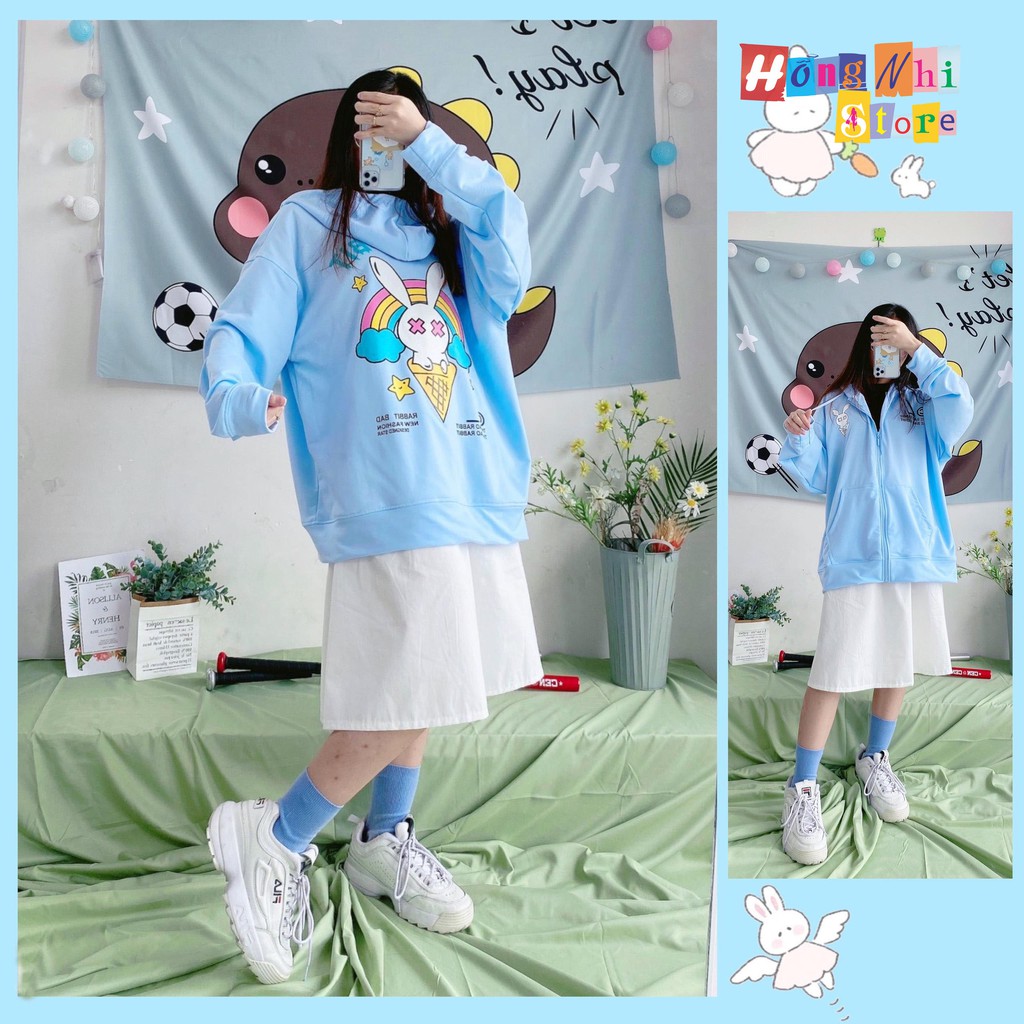 Áo Hoodie Zip In Hình Dáng Rộng - Khoác Hoodie Dây Kéo In Hình Unisex - MM | BigBuy360 - bigbuy360.vn