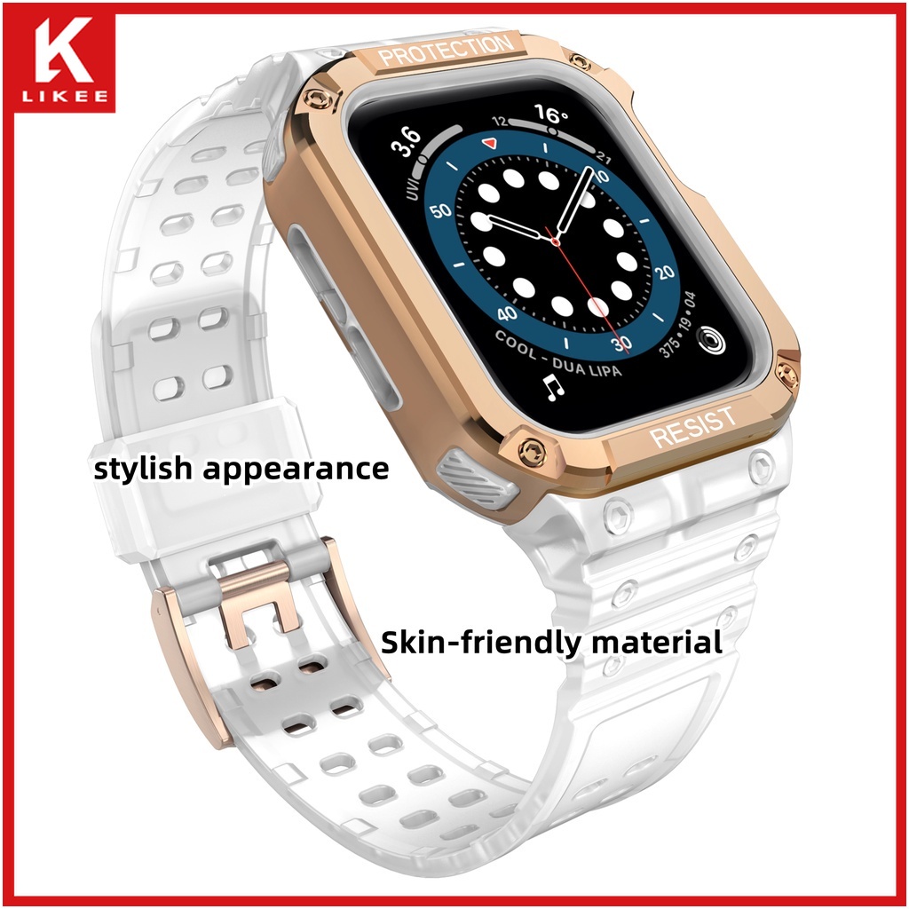 Dây Đeo + Ốp Bảo Vệ Chống Va Đập Cho Apple Watch Series 7 6 5 4 3 2 1 SE 41mm 45mm SE 6 5 4 iWatch 41mm 45mm 38mm 40mm 42mm 44mm
