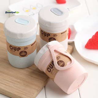 Cốc uống nước lúa mạch 300ml nhiều màu