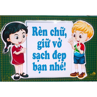 [Trang trí lớp] Bộ 4 khẩu hiệu