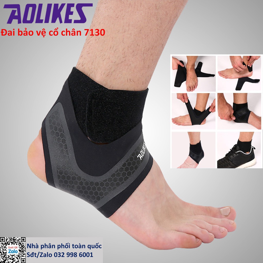 Băng cổ chân thể thao siêu êm chính hãng Aolikes 7130 Đai quấn bảo vệ mắt cá chân chống chấn thương, bong gân chinhhang1