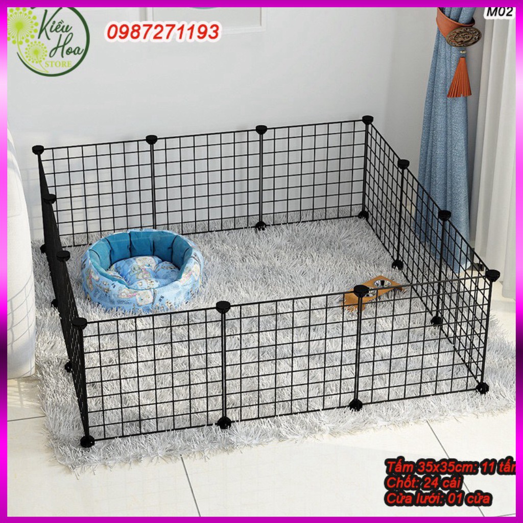CHUỒNG QUÂY CÚN 12 TẤM 37 CM (tặng kèm chốt) (Kiều Hoa Store)