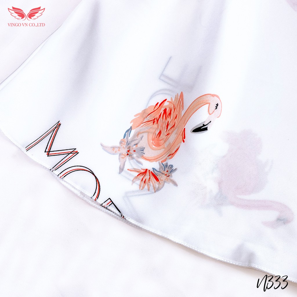 VINGO Bộ Đồ Ngủ Mặc Nhà Nữ Áo Hai Dây Quần Cộc Mùa Hè Lụa Mềm Thoáng Mát Họa Tiết Hồng Hạc N333 VNGO | BigBuy360 - bigbuy360.vn