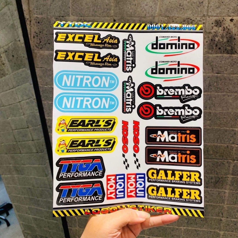 Bộ tem sticker Logo Racing