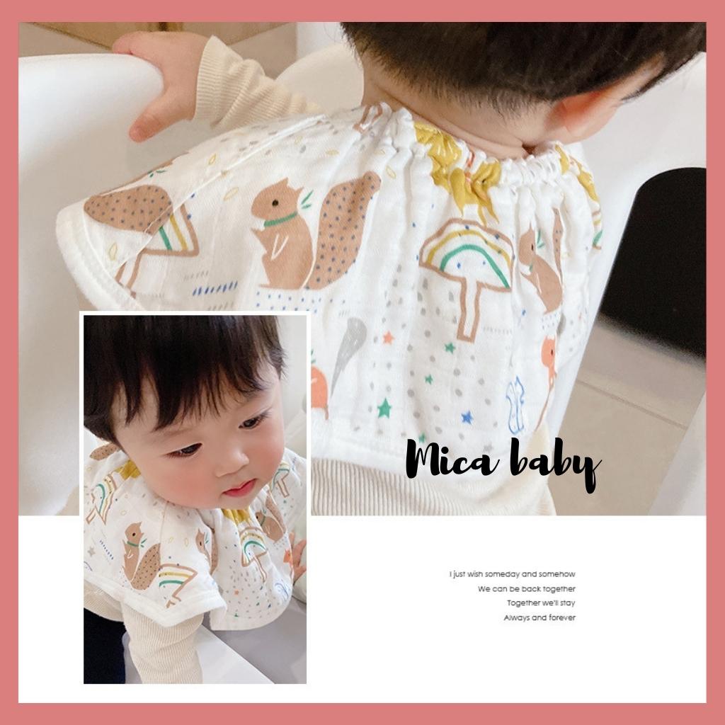 Yếm cổ tròn xoay sợi tre siêu mềm mại xinh xắn cho bé Mica baby