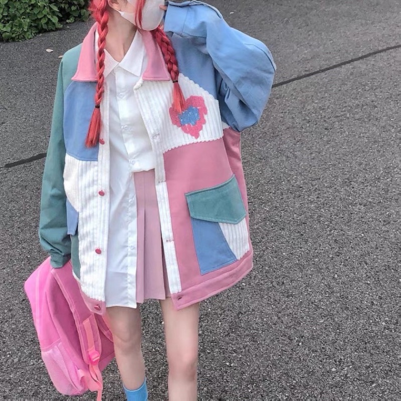 ÁO KHOÁC CỔ SƠMI 💕💕 PHỐI NHUNG MIX MÀU PASTEL 💕 PHONG CÁCH CÁ TÍNH DỄ THƯƠNG CỰC XINH YÊU