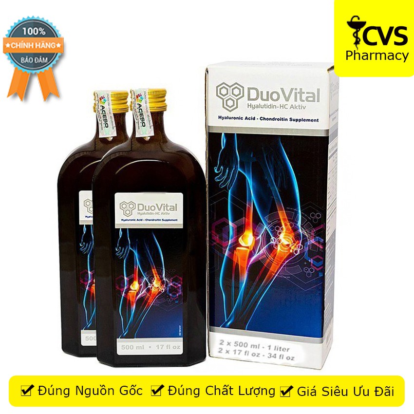 DuoVital / Duo Vital - Bổ sung chất nhờn cho sụn khớp, hàng nhập nguyên chai từ Đức - Hộp có 2 chai 500ml - cvspharmacy