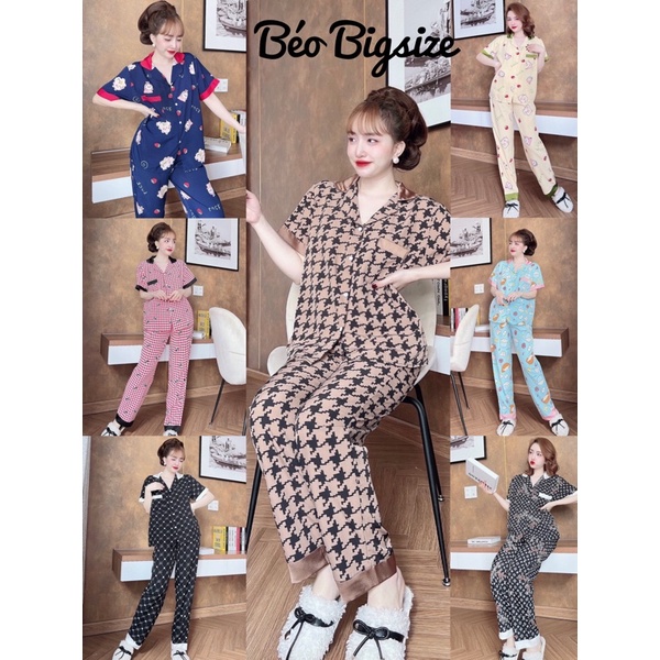 Đồ Bộ Pyjama Bigsize -Béo Bigsize 55-95kg Cao Cấp Mặc Nhà Đẹp,Chất Lụa Nhật mát xịn