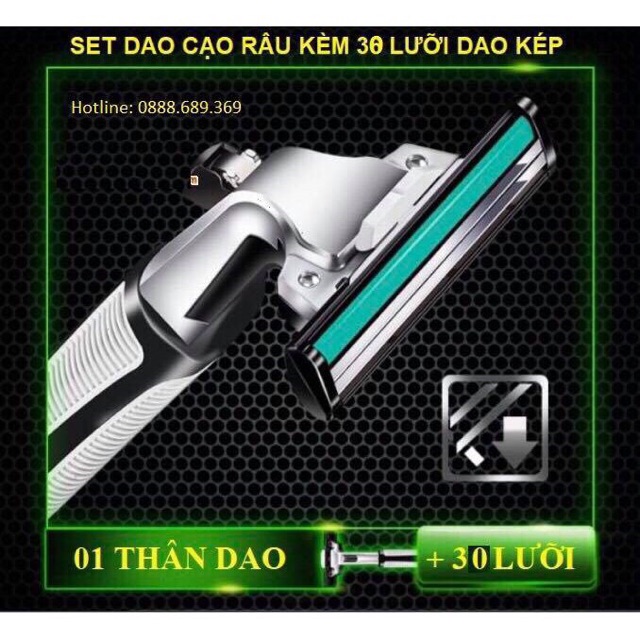 Sét dao cạo râu kèm 36 lưỡi dao kép + kem siêu hot