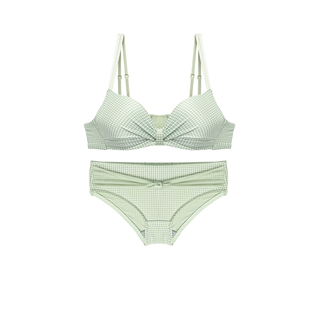 Bộ Đồ Lót BECHIPI Không Gọng Đẩy Ngực Họa Tiết Kẻ Caro - BL1008 | BigBuy360 - bigbuy360.vn