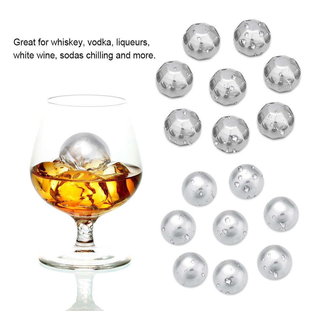 Steel Ice Sphere Chill Wine Whiskey Drink Chiller Stone Rock