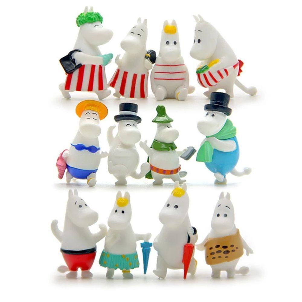 Set 12 Mô Hình Hà Mã Hoạt Hình Bằng PVC Kích Thước 4cm Trang Trí Giáng Sinh