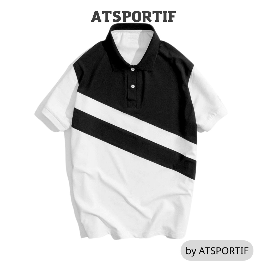 Aó polo nam ATMAN vải cá sấu cotton CVC, xuất xịn,chuẩn form, sang trọng phối màu song song