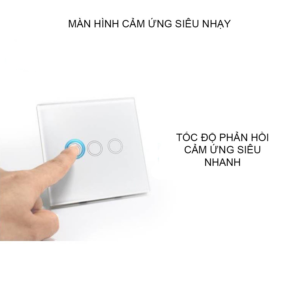 công tắc điều khiển từ xa công tắc cảm ứng điẹn dung 3 phím điều khiển từ xa bằng sóng rf433mhz (không có điều khiển)