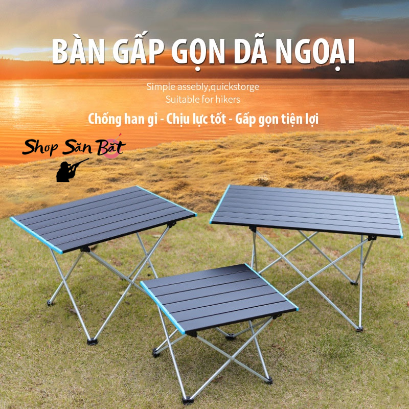 Bàn gấp gọn dã ngoại , bàn cắm trại , du lịch gấp gọn bằng hợp kim nhôm nhẹ, chắc chắn, độ bền cao [DCP3]