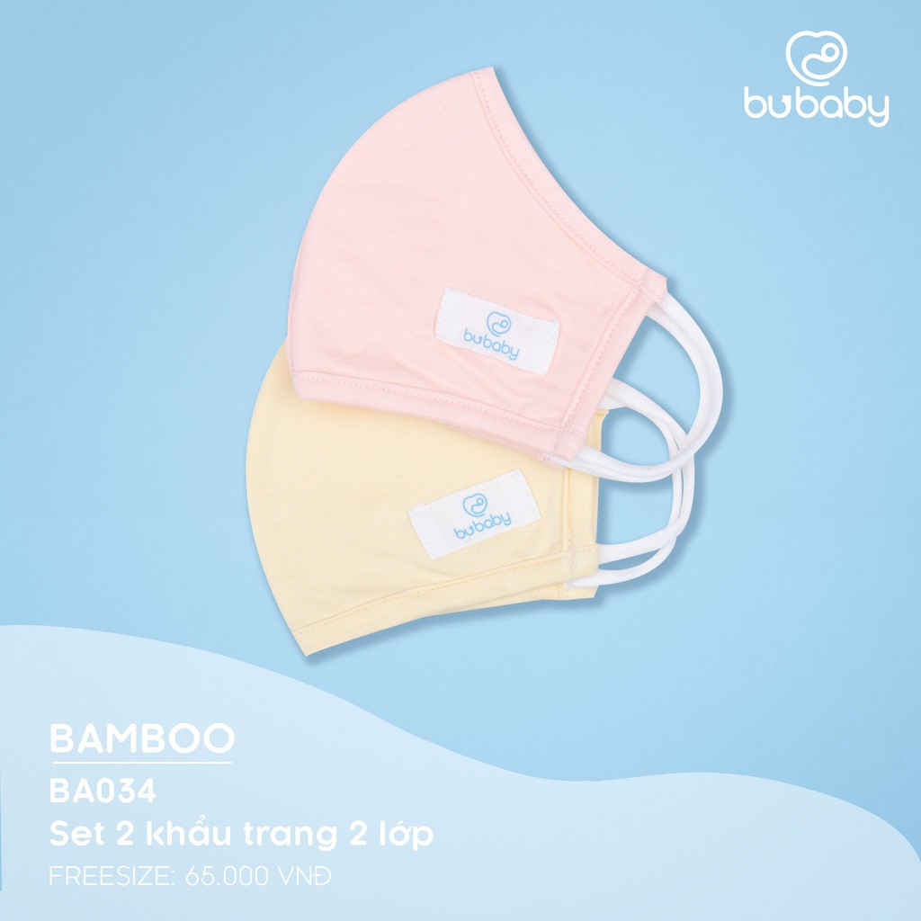 Set 2 khẩu trang sợi tre/vải sồi cao cấp kháng khuẩn trẻ em Bu