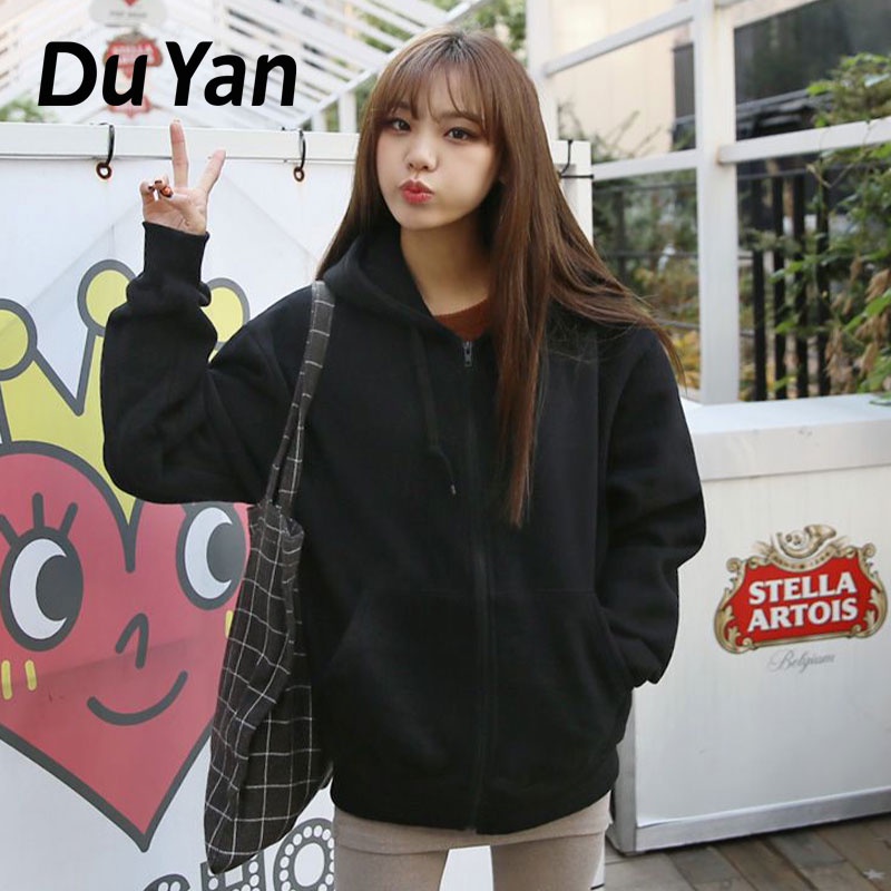 Áo Khoác Nữ Có Nón Khóa Kéo Thời Trang