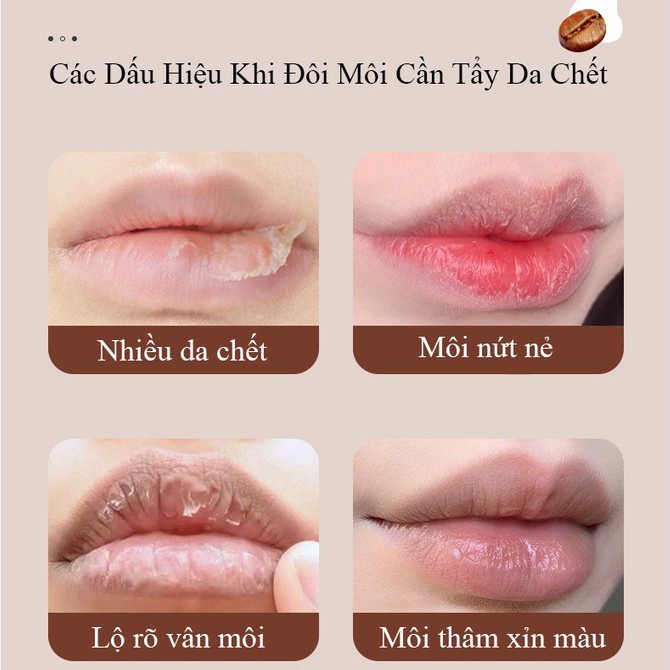 Tẩy da chết môi giúp môi giảm nứt nẻ, khô môi, bong tróc giúp môi mềm mịn, căng mọng  Heyxi Cafe Mocco Nội địa trung