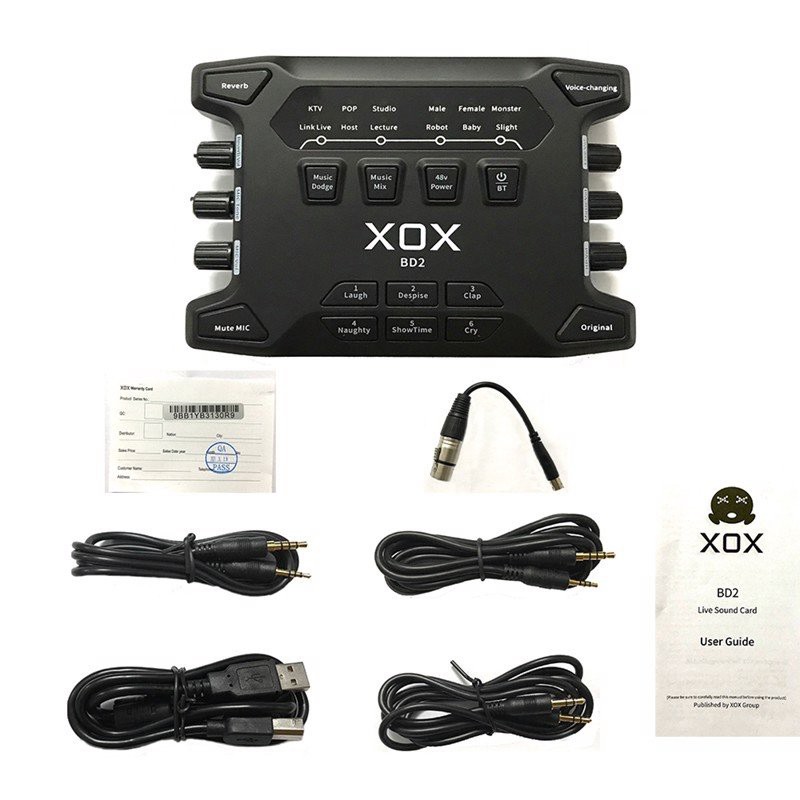 Sound Card Bluetooth, 48V Hát Karaoke Online, Livestream, Podcast Và Phòng Thu XOX BD2 - Hàng Chính Hãng