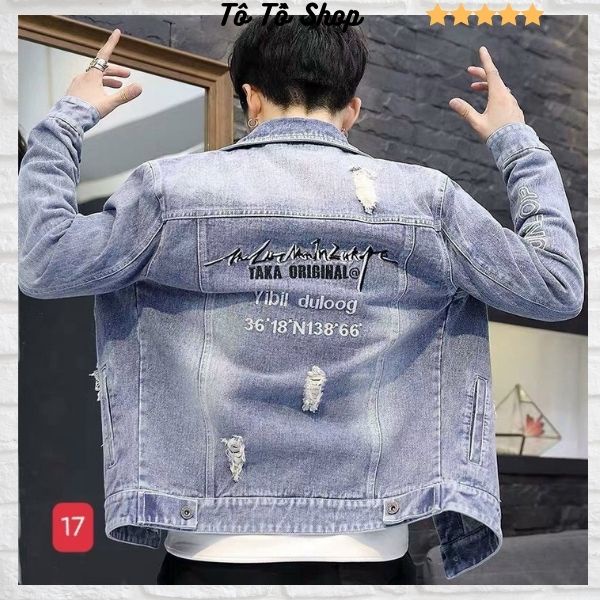 Áo khoác jean nam cao cấp ❤️FREESHIP❤️ Áo khoác bò nam đẹp chất jeans co giãn thời trang trẻ trung Tô Tồ Shop - AKJN17