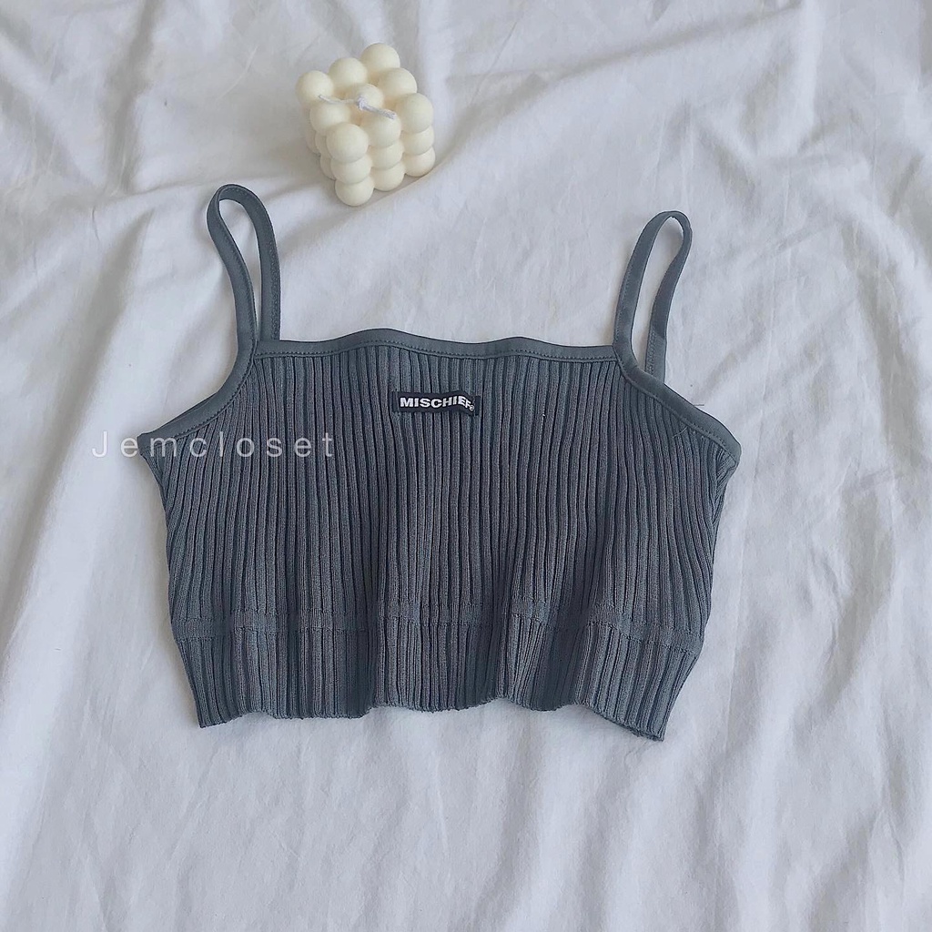 Áo 2 Dây Nữ JEM CLOSET Co Giãn Thỏa Mái Áo Bra 2 Dây Thiết Kế Croptop Màu Basic Dễ Phối Đồ Chie 1436