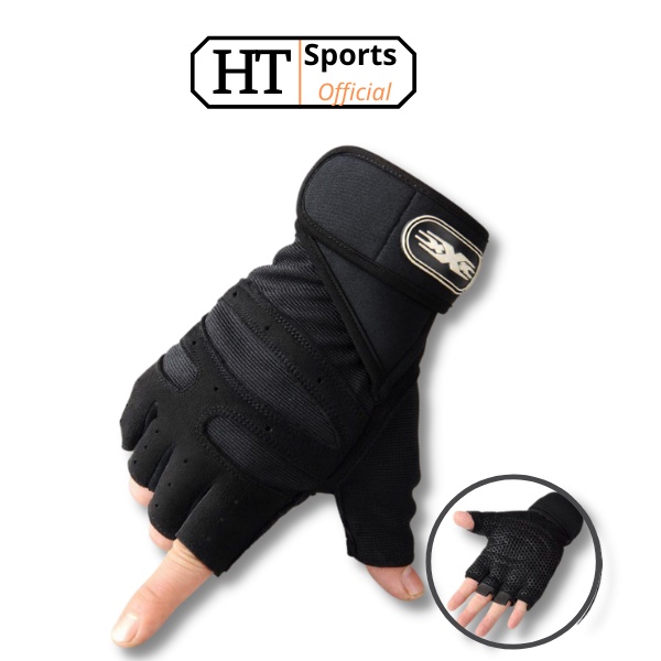 Găng tay cụt ngón thể thao nam nữ HT Sports đa năng siêu êm thoáng khí bảo vệ bàn tay
