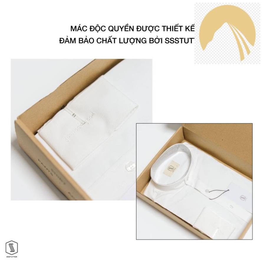 Áo Sơ mi cổ tàu nam SSSTUTTER vải bamboo chống nhăn xù bai màu thoáng mát linh hoạt Man Shirt