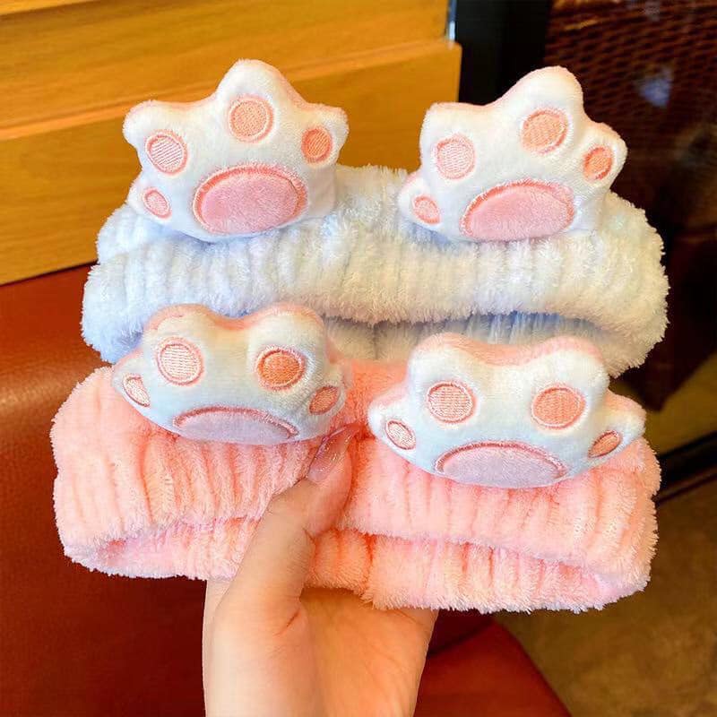 Băng đô trang điểm bàn chân mèo cute phong cách Hàn Quốc cao cấp dành cho nữ