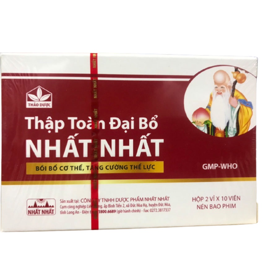 Thập Toàn Đại Bổ Nhất Nhất hộp 20 viên , suy nhược cơ thể , Gia Hân