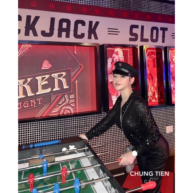 Áo sơmi đính kim sa cực sang