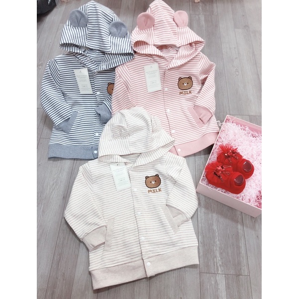 [Moon]Áo khoác cho bé nỉ nhung.(6-9m đến 2-3y)