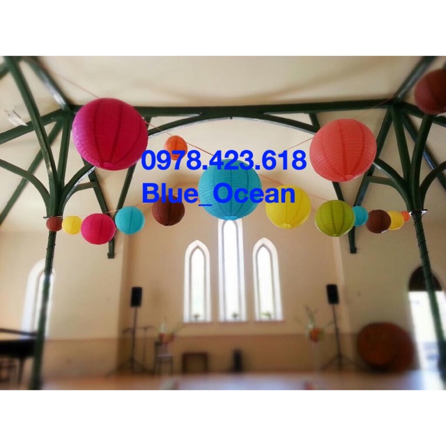 Đèn lồng giấy 40cm/ 30cm/ 25cm/ 20cm - đèn lồng giấy tròn đủ màu sắc- đèn lồng trung thu- đèn lồng trang trí