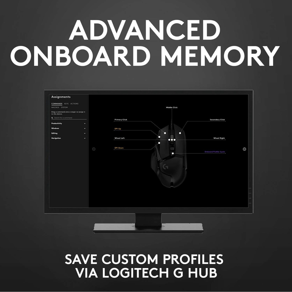 Chuột Gaming Logitech G502 12000DPI, 11 NúT BấM