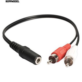 ⏲3.5mm 1 / 8 '' Stereo Nữ Sang 2 Nam RCA Jack Adapter Aux Audio Y Cable Splitter