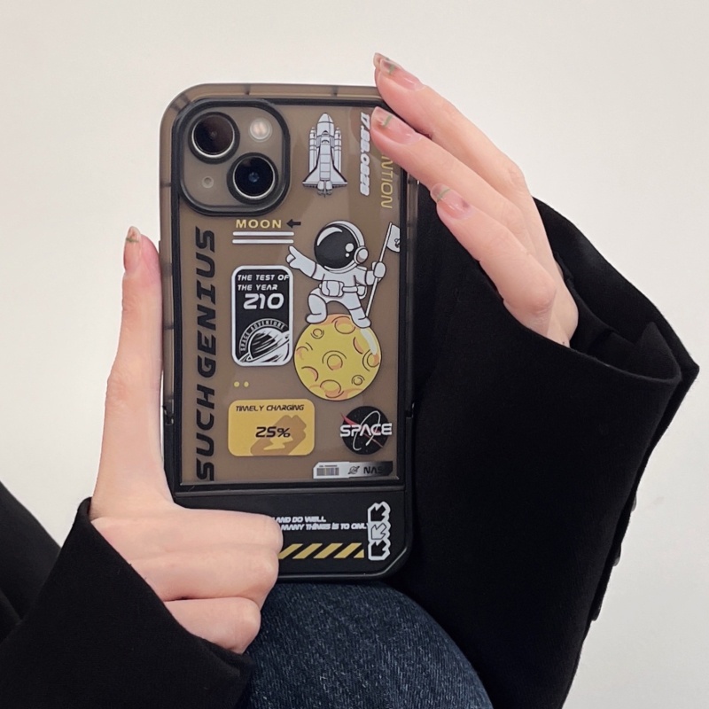 Ốp Điện Thoại Mềm Chống Sốc In Hình Phi Hành Gia Hoạt Hình Có Giá Đỡ Cho iPhone 14 13 12 11 Pro Max XS XR X 8 7 Plus