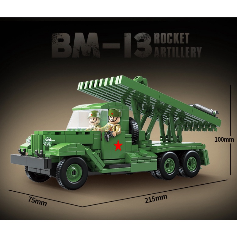 Set 731 Mô Hình Xe Tải Đồ Chơi MOC WW2 BM-13 Rocket Artillery Katyusha Mới