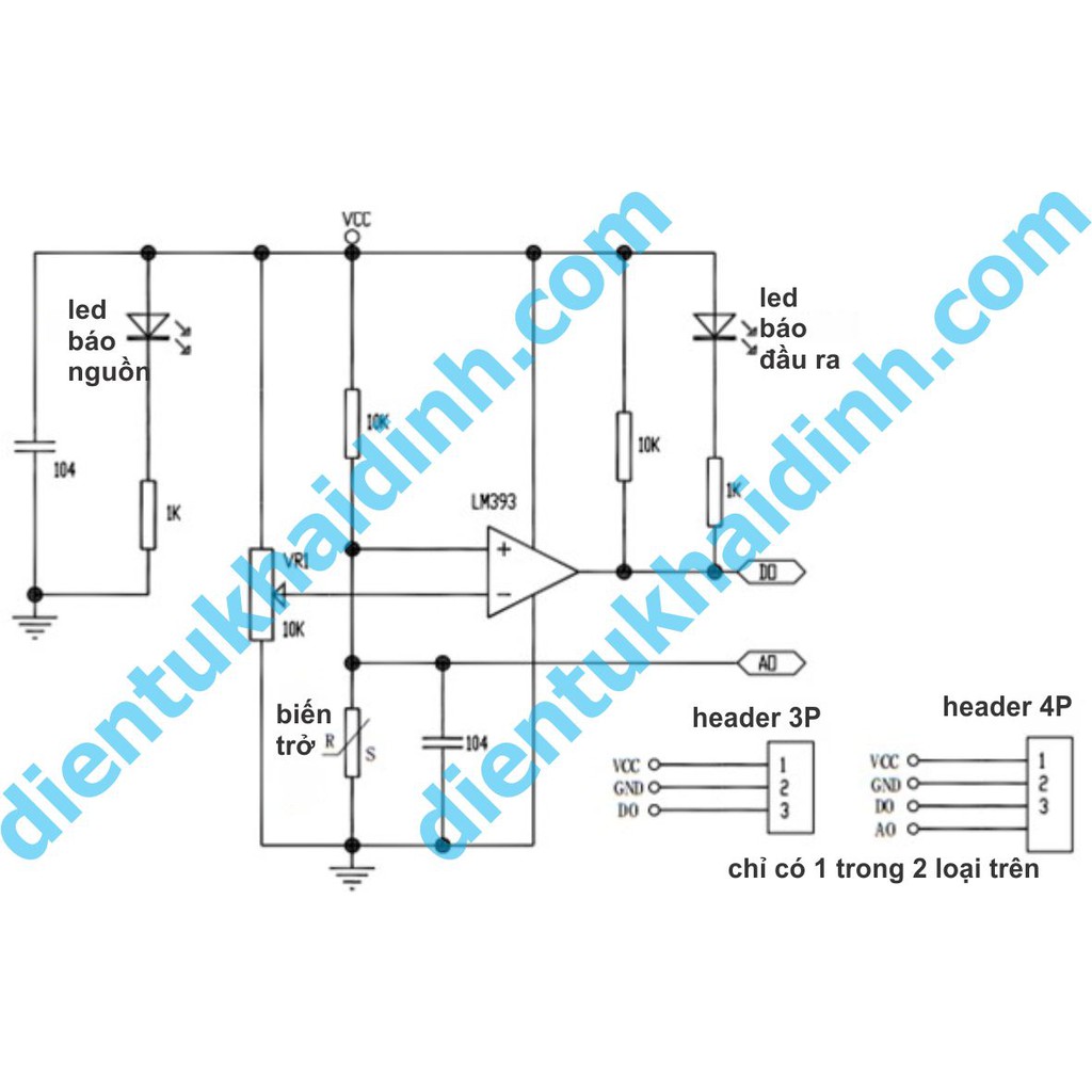 MODULE cảm biến độ ẩm HR202, OUT: 3P (DO), áp: 3.3-5V kde2709